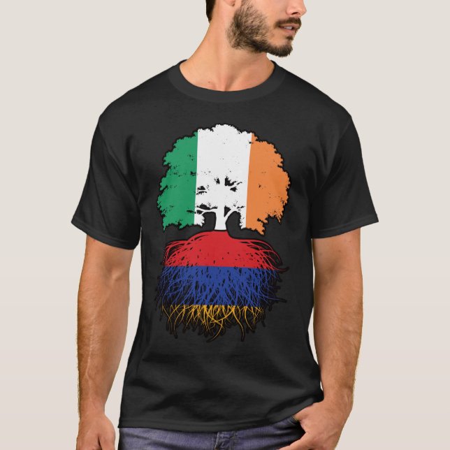 Camiseta Armênia - Bandeira da árvore da Irlanda na Irlanda (Frente)