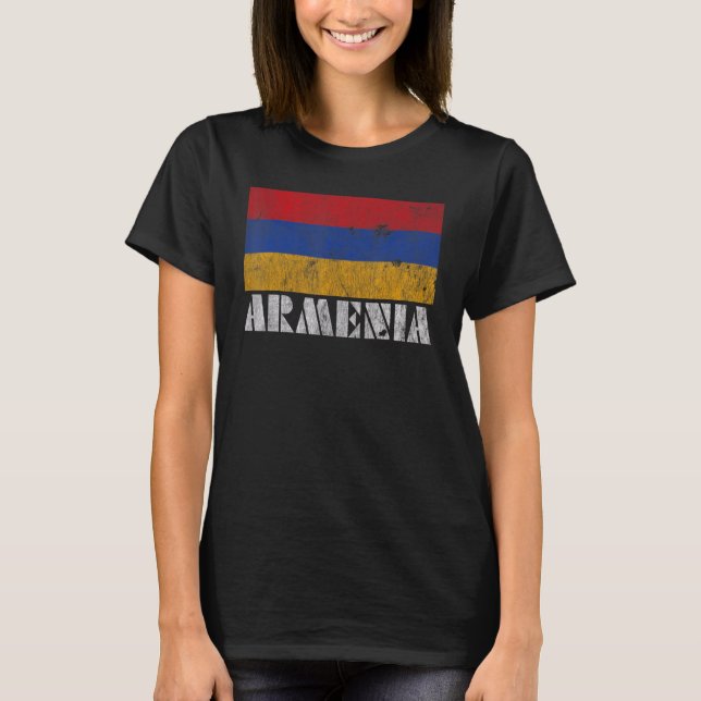 Camiseta Armênia Flag Vintage Country Souvenir (Frente)