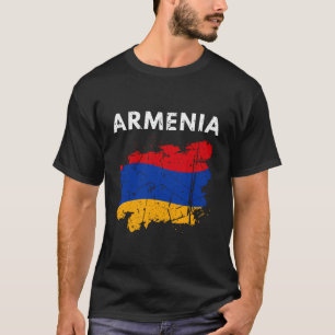 Camiseta Armênia Flag Vintage Retro Armênio - Mapa de Paíse