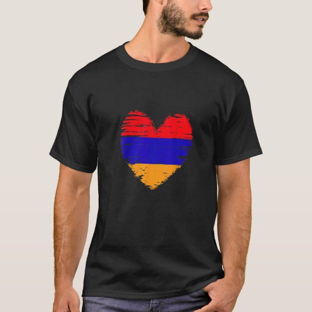 Camiseta Armenia Heart Armenian Flag Armenian Pride   (Frente)
