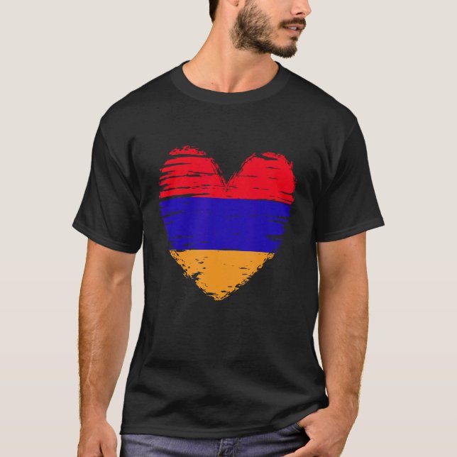 Camiseta Armênia Heart Armian Flag Pride Armênia (Frente)