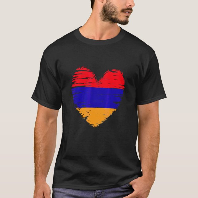 Camiseta Armênia Heart Armian Flag Pride Armênia (Frente)
