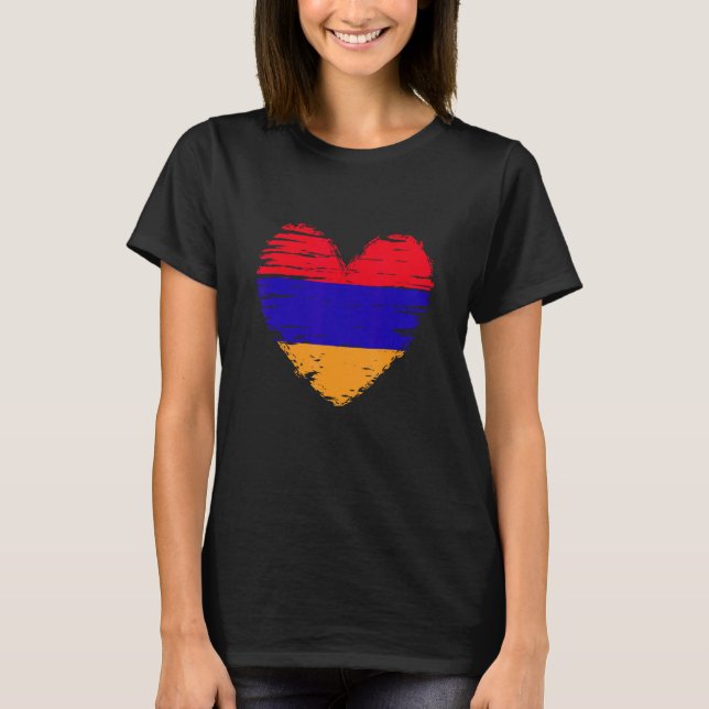 Camiseta Armênia Heart Armian Flag Pride Armênio 1 (Frente)