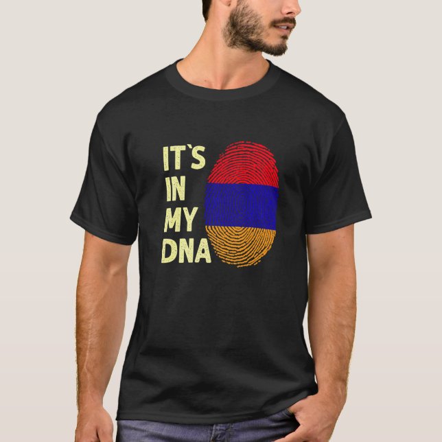 Camiseta Armênia na minha equipe de bandeira armênia de DNA (Frente)