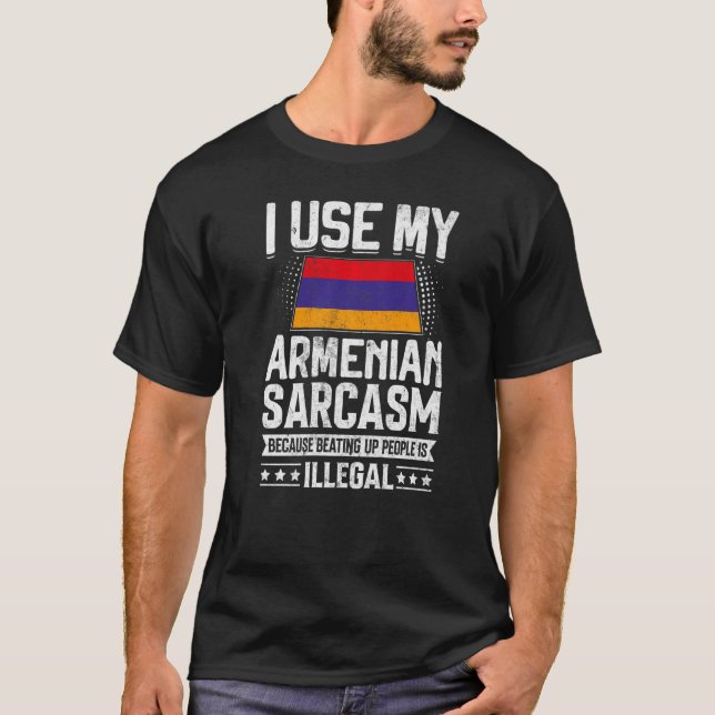 Camiseta Armênia Sinalizador De Souvenirs Para Armênios Hom (Frente)