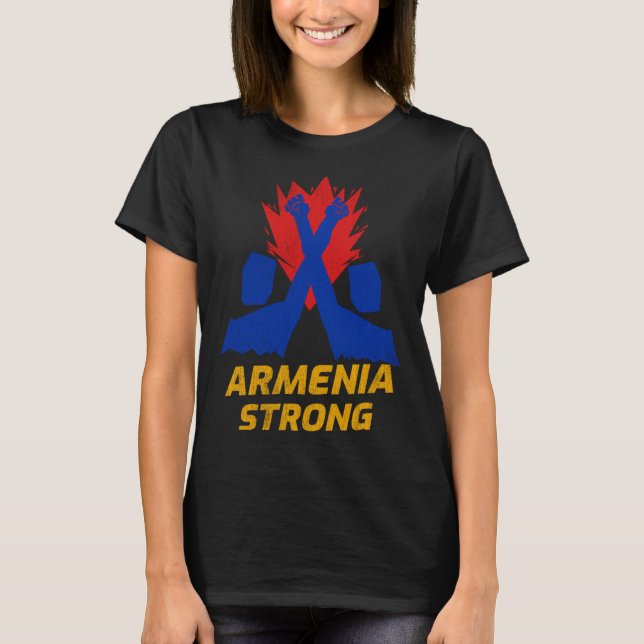 Camiseta Armenia strong  vintage Defend Armenian community (Frente)
