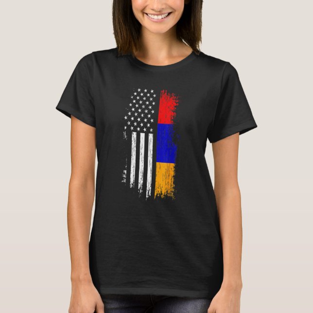 Camiseta Armenian American Flag   Pride Armenia USA Tees (Frente)