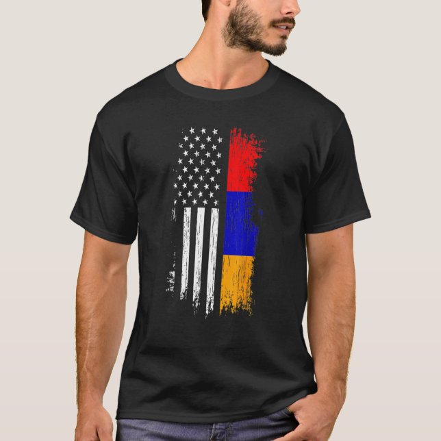 Camiseta Armenian American Flag   Pride Armenia USA Tees (Frente)