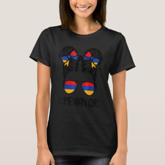 Camiseta Armenian Girl Messy Hair Armenia Pride Patriotic W