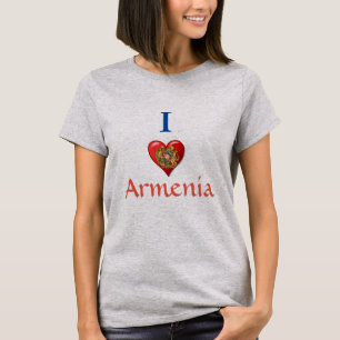 Camiseta Armênio dizendo que adoro T-Shirt Armênia