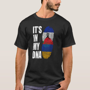 Camiseta Armênio e Basotho Misturar DNA Heritage Flag