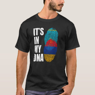Camiseta Armênio e Cazaquistão Misturar DNA Heritage Flag