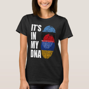 Camiseta Armênio E Estoniano Misturar DNA Flag Heritage