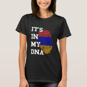 Camiseta Armênio Está No Meu DNA Impressão Digital Raiz Arm