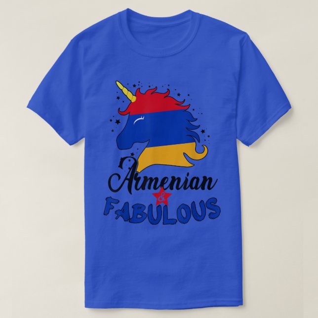 Camiseta Armênio orgulhoso e fabuloso Unicórnio Cute Armêni (Frente do Design)