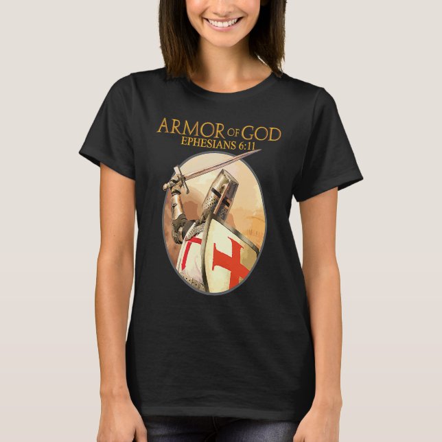 Camiseta Armor Of God Ephesians Bible Verse Religious Chris (Frente)