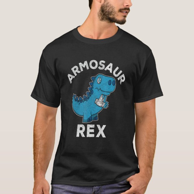 Camiseta Armosaur Rex Dinossaur Partiu Arm T Rex Para Rapaz (Frente)