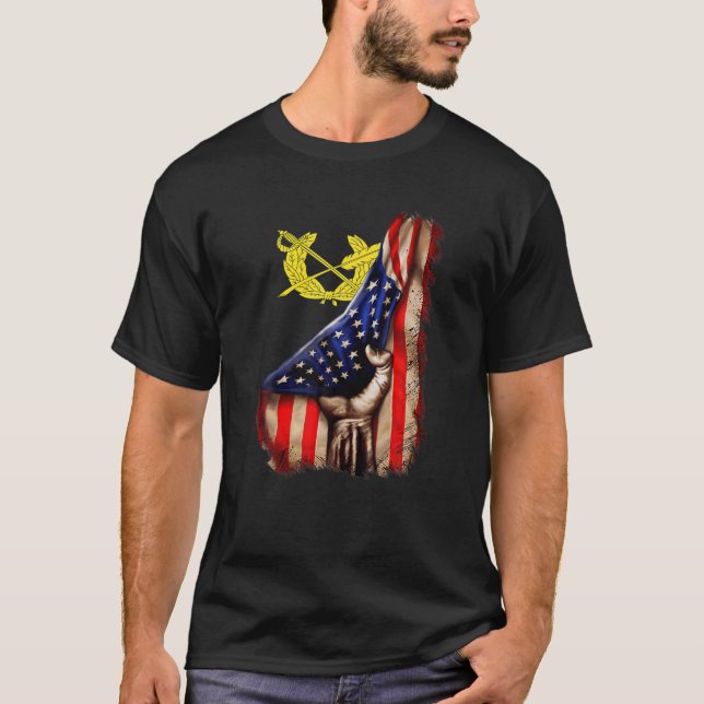 Camiseta Army JAG Corps Branch American Flag (Frente)