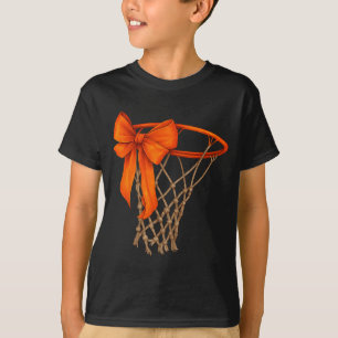 Camiseta Aro de Basquete Com Laço Cute Estética de Basquete