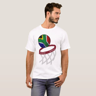 Camiseta Aro de basquetebol da bandeira de África do Sul