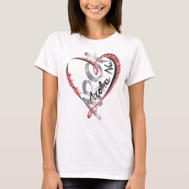 Camiseta Aroha Nui - Amor profundo - branco (Frente)