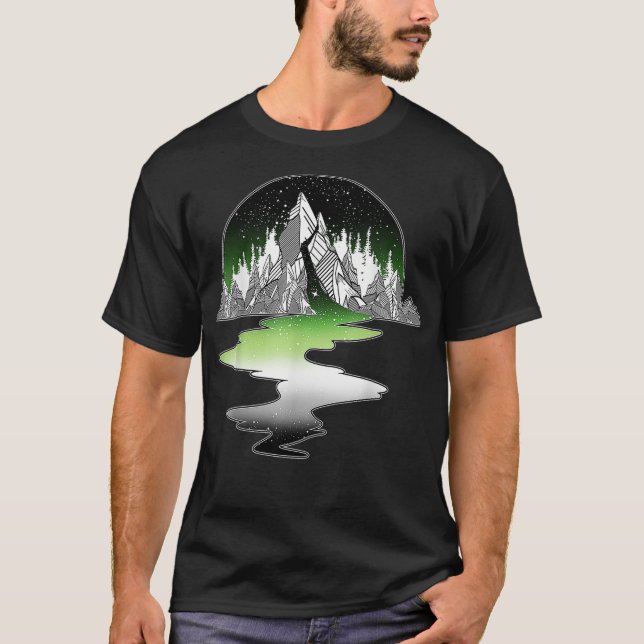 Camiseta Aromantic Mountain LGBT with Asexual Aro Ace Pride (Frente)