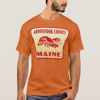 Camiseta Aroostook County Maine Retro Crachá Tan