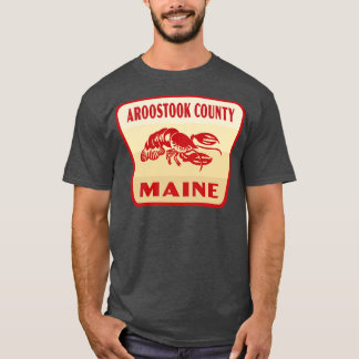 Camiseta Aroostook County Maine Retro Crachá Tan