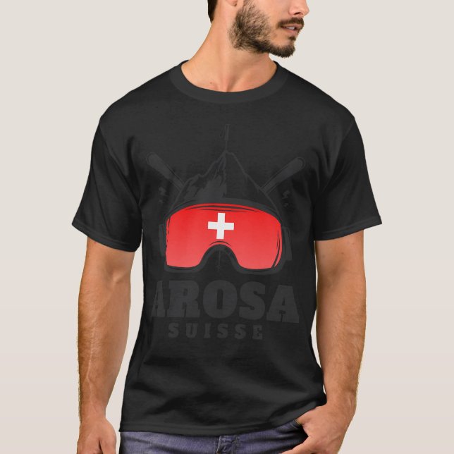 Camiseta Arosa Suiça Ski Resort Skiing Souvenir (Frente)