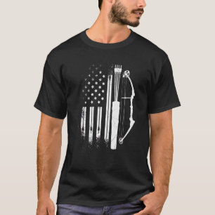 Camiseta Arqueiro Dos Eua Flag Archer Compound Arco 1