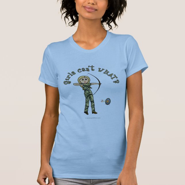 Camiseta Arqueiro loiro em Camouflage (Frente)