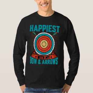 Camiseta Arqueiro Mais Feliz com Meu Arco e Flechas Tiro co