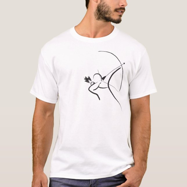Camiseta Arqueiro masculino do Longbow - gráfico deslocado (Frente)