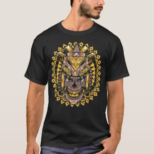 Camiseta Arqueologia de Nação do Guerreiro de Máscara Aztec