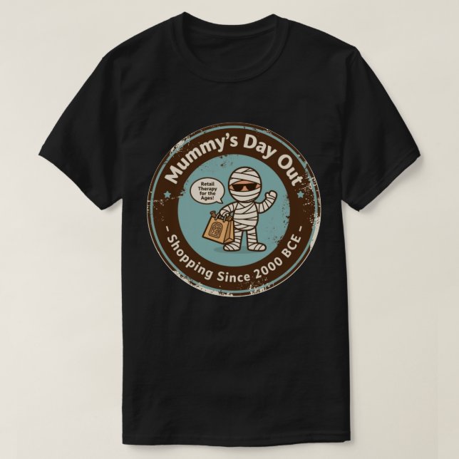 Camiseta Arqueologia Divertida Compras Humor (Frente do Design)