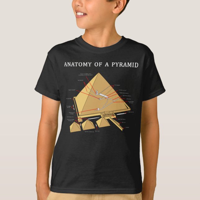 Camiseta Arqueologia egípcia antiga da anatomia da pirâmide (Frente)
