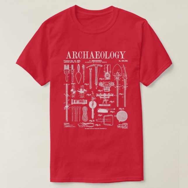 Camiseta Arqueologista Arqueologia Estudante Kit de Campo V (Frente do Design)