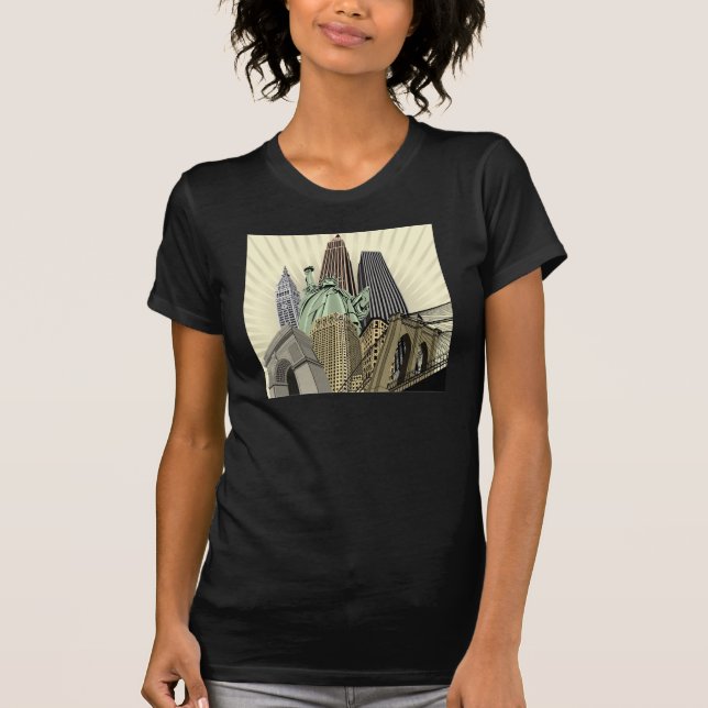 Camiseta Arquitectura da cidade estilizado super NYC (Frente)