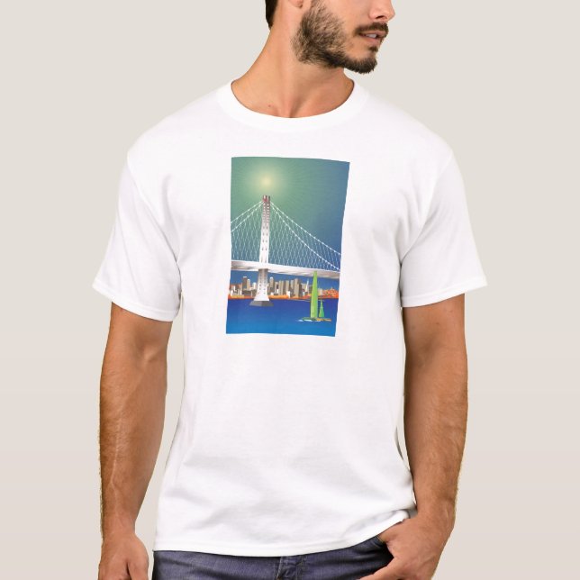 Camiseta Arquitectura da cidade nova da ponte da baía de (Frente)