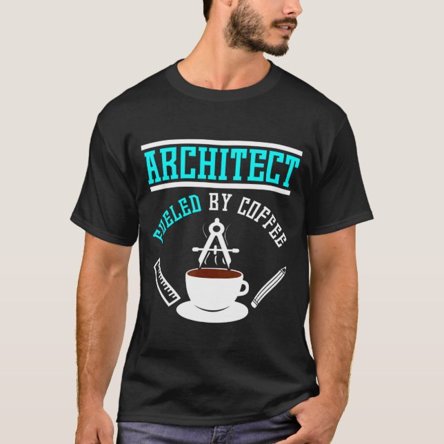 Camiseta Arquiteto Alimentado Por Café (Frente)