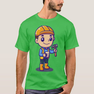 Camiseta Arquiteto Bonito segurando martelo