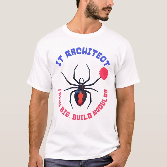 Camiseta Arquiteto de TI: pense em TI grande e modular engr (Frente)