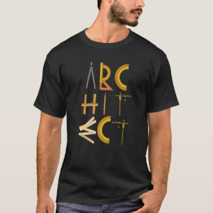 Camiseta Arquiteto tipo de ferramentas estrutura arquitech