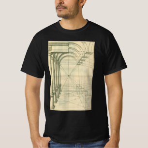 Camiseta Arquitetura Antiga, Arcos Colunas Perspectiva