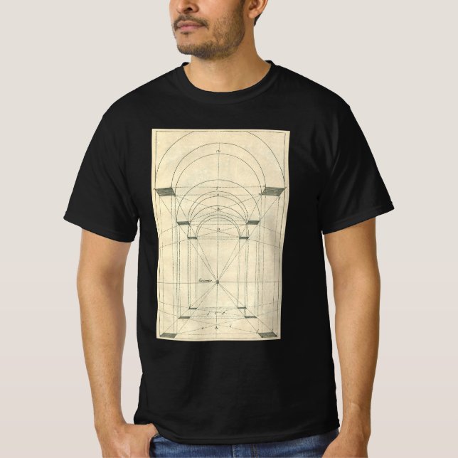 Camiseta Arquitetura Antiga, Perspectiva de Arco Renascenti (Frente)