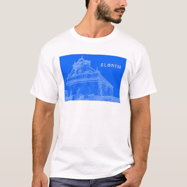 Camiseta Arquitetura da Sinagoga de Excelentes Slonim da Bi (Frente)