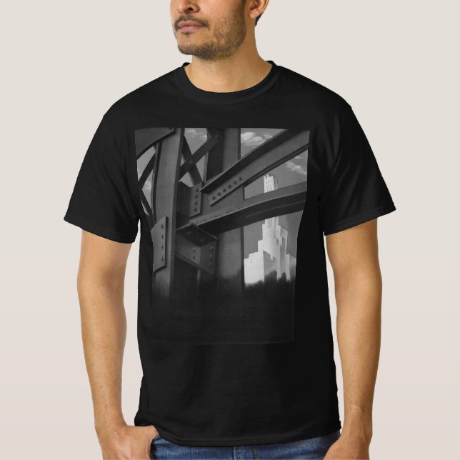 Camiseta Arquitetura de arranha-céu de construção de aço vi (Frente)