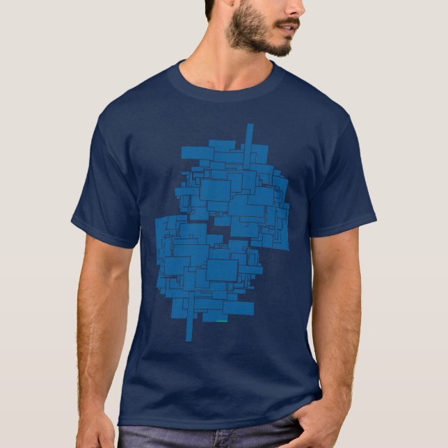 Camiseta Arquitetura de arte alienígena quadrada labirinto  (Frente)