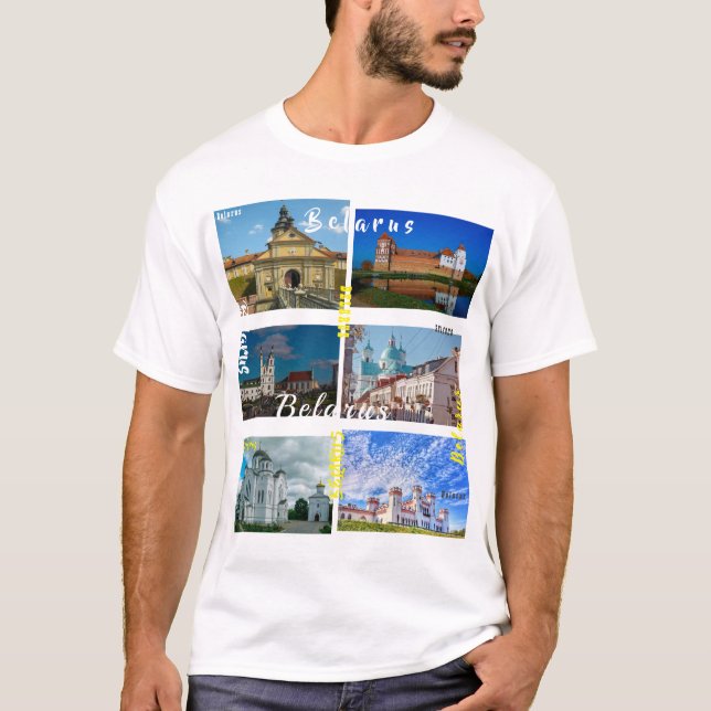 Camiseta Arquitetura do Castelo de Belarus Minsk Grodno Mir (Frente)