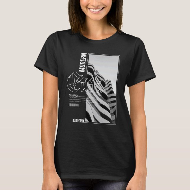 Camiseta Arquitetura moderna e adorável da cidade de Casabl (Frente)